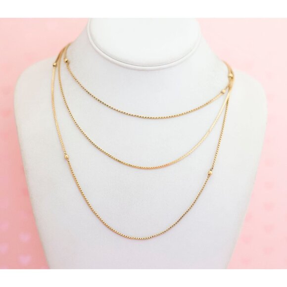 Vintage Gold Tone Stylish Chains Elegant Multi Strand Necklace by Monet - X18 - Picture 1 of 3